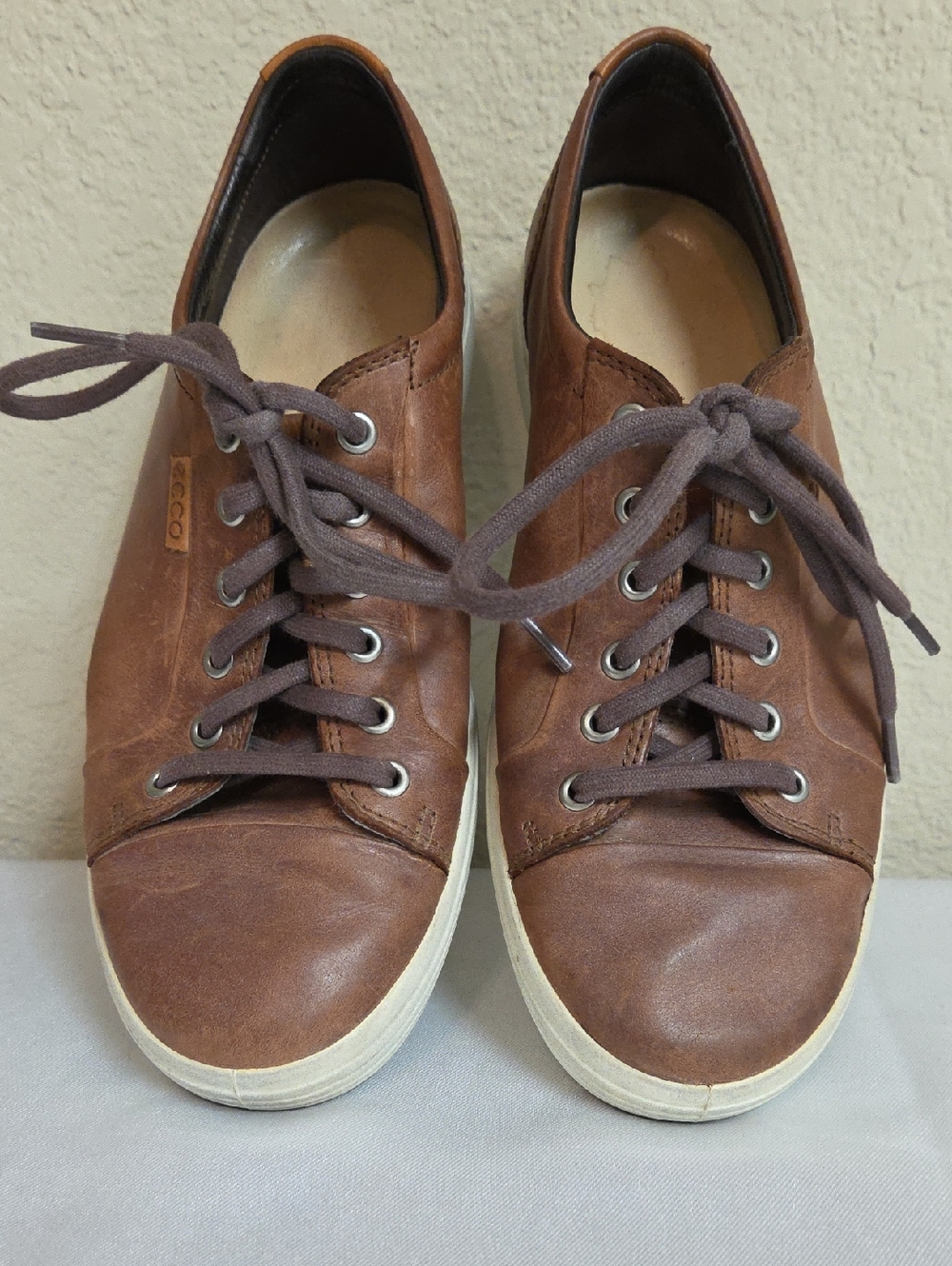 Mens ECCO Leather Tennis Shoes Size 7 Luxury High End Eclectic Grandpa